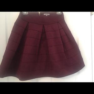 Burgundy Charlotte Russe skater skirt.
